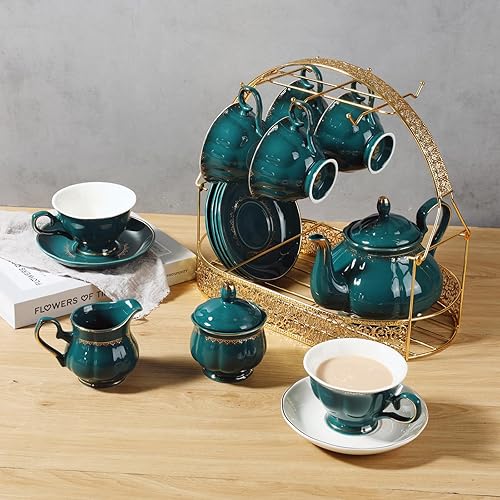 Miniatura 5 de CHENP.HMC Soporte para tazas de café, soporte para tazas de café, soporte para taza de café con 6 ganchos, árbol de taza de café de pie de metal