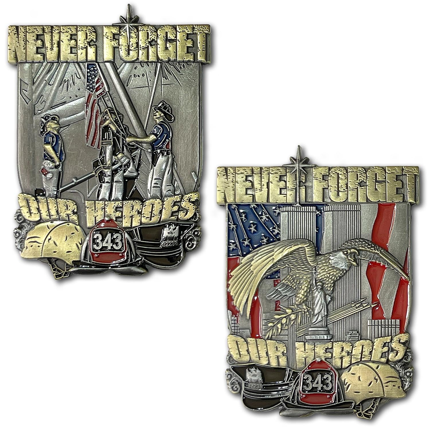 9/11 Memorial September 11th Firefighter Police First Responder Collectible Coin
