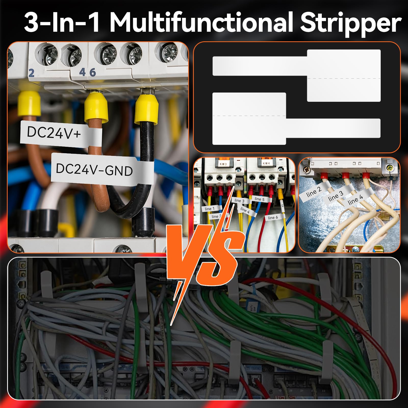 Preciva Crimpadora Terminales con 1450 Punteras Huecas y Pelacables, Alicates Crimpadora Ferrules 0,08-16 mm² Autoajustable con Carraca, Kit Terminales Electricos para Cables