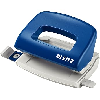 Leitz Mini Office Metal Hole Punch Small Hole Punch for 10 Sheets Blue