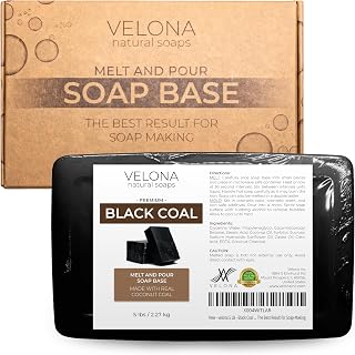 velona 5 LB - Black Coal Soap Base SLS/SLES Free | Melt and Pour | Natural Bars for The Best Result for Soap-Making