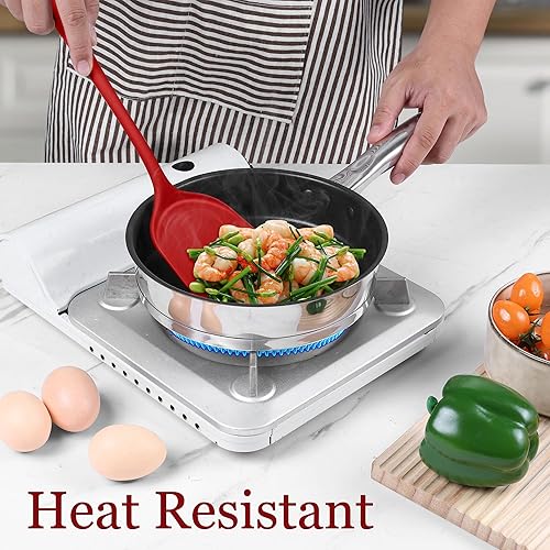 Miniatura 8 de LIANYU Juego de utensilios de cocina de 8 piezas, juego de espátulas de utensilios de cocina de silicona, resistentes al calor, juego de