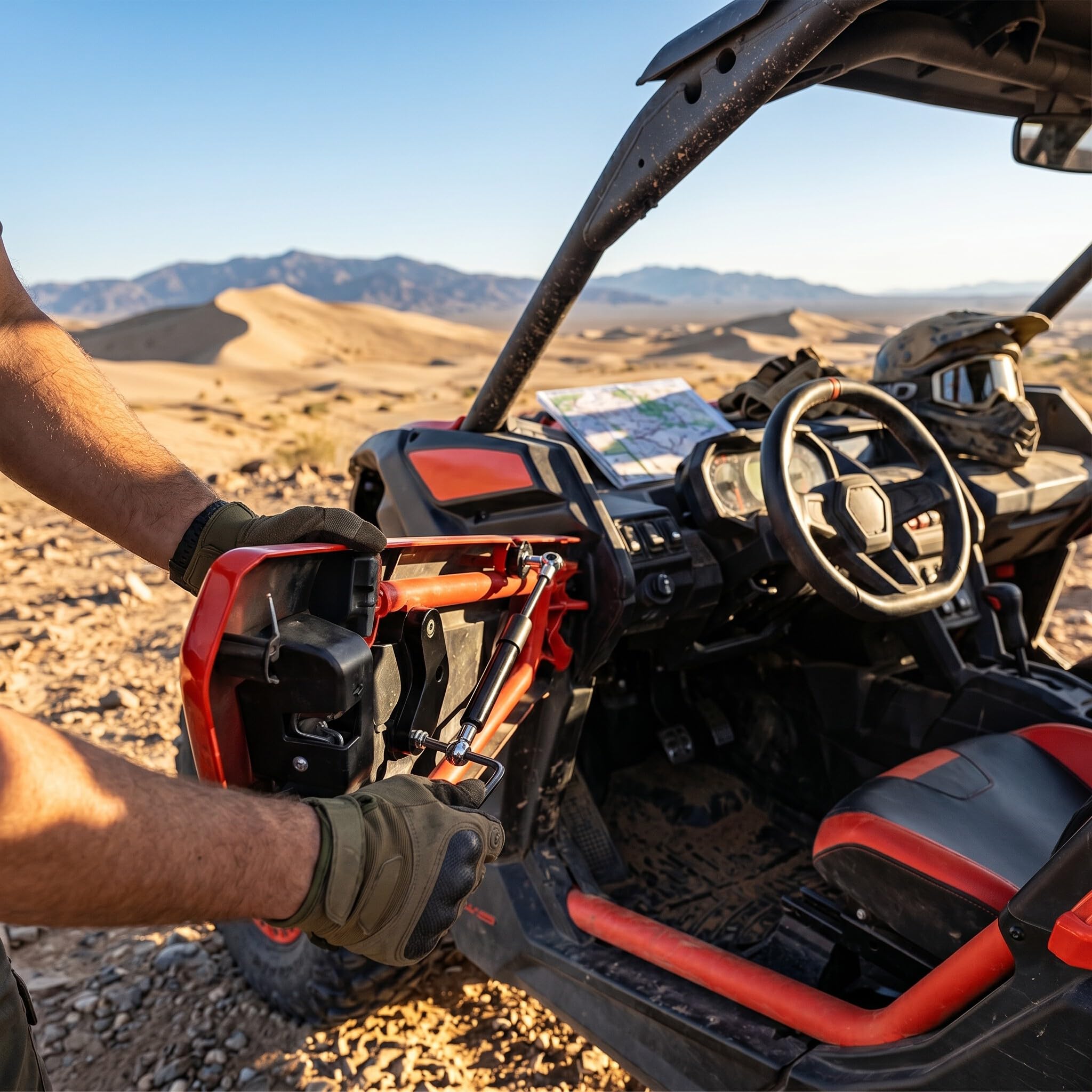 Zestaw do Otwierania Drzwi z Czarnego Anodyzowanego żelaza do Maverick X3 2017-2020, Wygodny Dostęp Bez Użycia Rąk, Zapobiega Urazom, Trwały