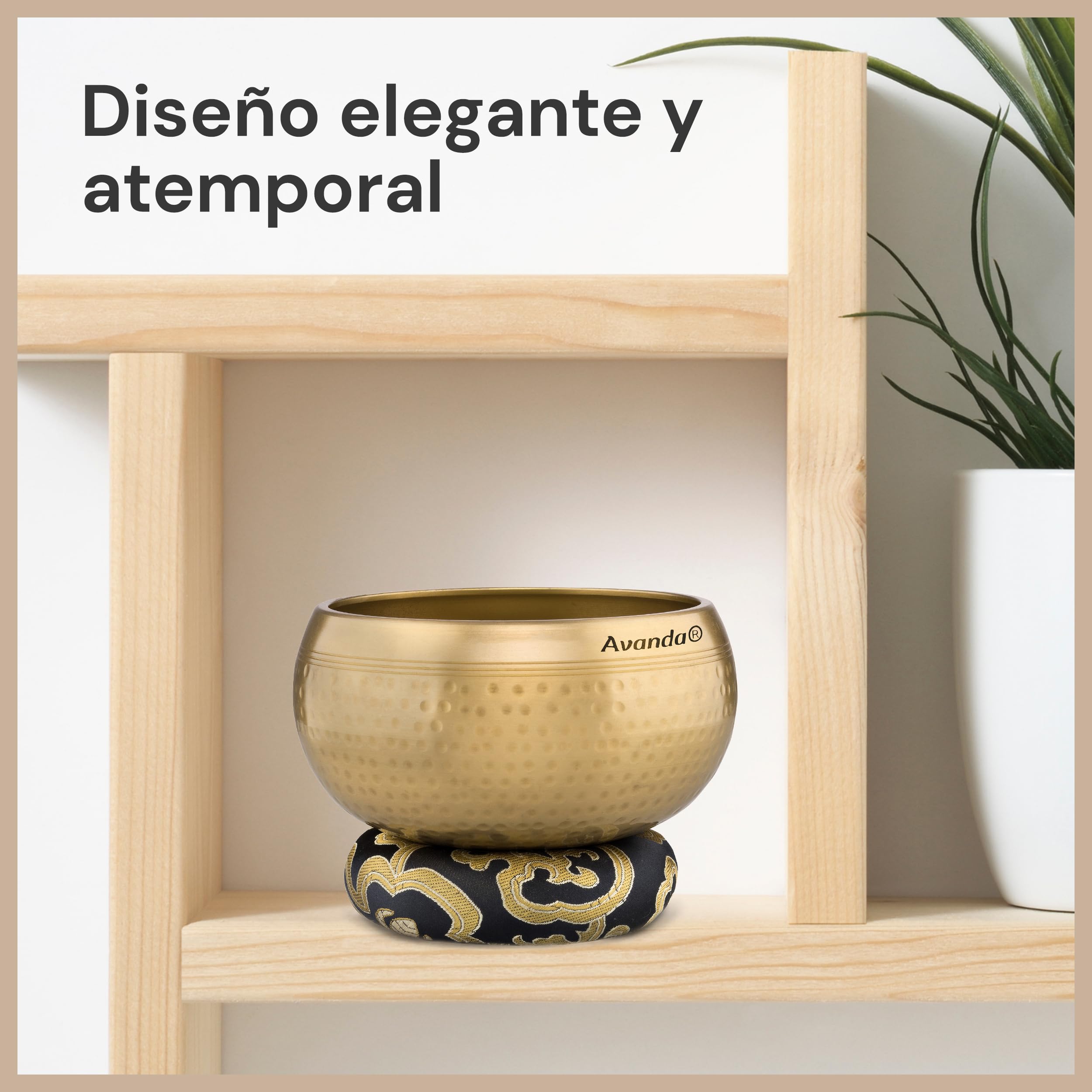 Juego de Cuenco Tibetano para Yoga, Meditación y Relajación - Cuenco Tibetano Martillado Ø 13,5 cm, Mazo Doble con Fieltro y Cuero, Cojín Anular, Bolsa e Instrucciones