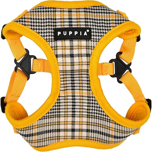 Puppia Lucas Dog Comfort Harness C (Step-in) Fashionable Checkered Pattern Sprin