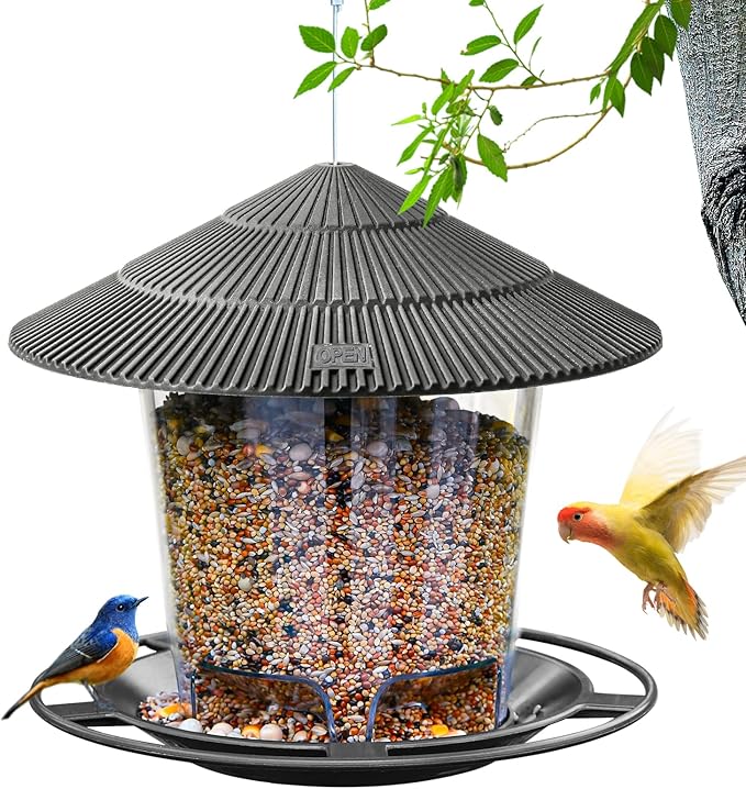 Bird Feeder Outdoor Hanging for Wild Bird Seed, Purple