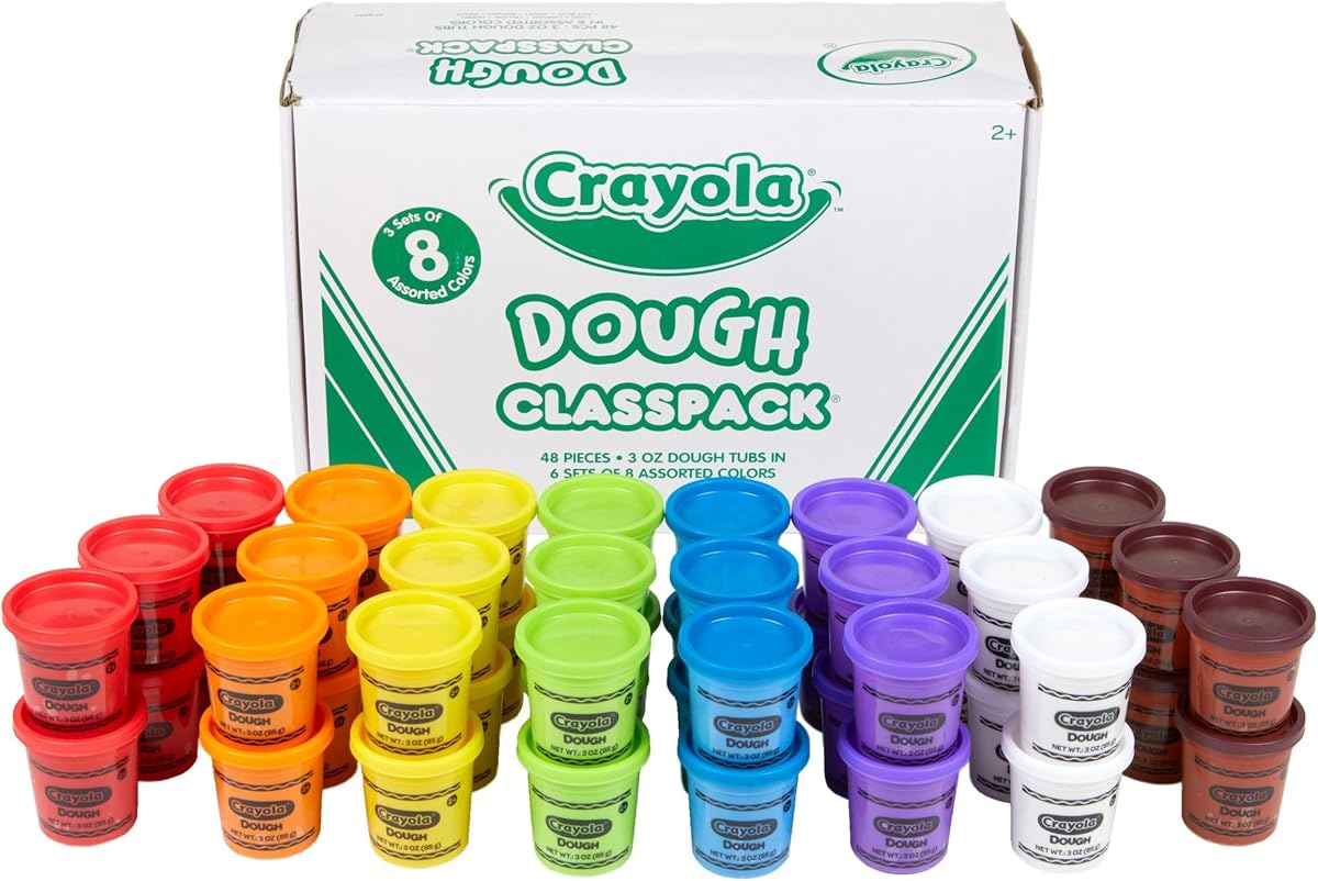 Dough Classpack - 8 Assorted Colors (48 Count), 3oz Kids Dough, Classroom Supplies, Teacher Must Haves, Nontoxic, Ages 3+ | Classroom Supplies, Teacher Must Haves, Nontoxic, Ages 3+