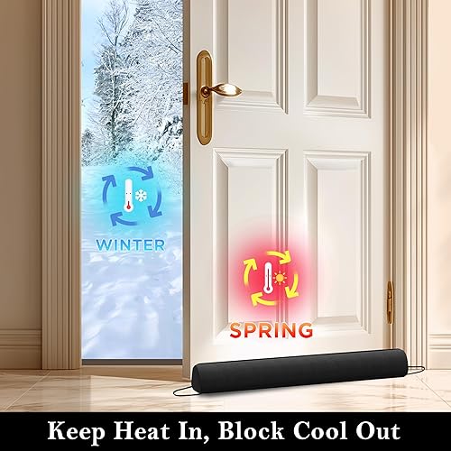 Miniatura 8 de Sunolga Tope de Corrientes de Aire para Puerta de 34" Bloquea Aire Caliente y Frío con Cubierta Removible Lavable para Espacios de hasta 3", Sello