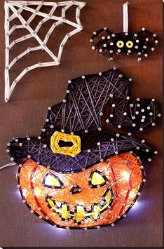 Wizardi Creative Kit/String Art - Pumpkin. DIY Kit. String Art Supplies and Patterns. Craft for Adults. Embroidery for Beginners. Home Decor. ABC-024 Abris Art