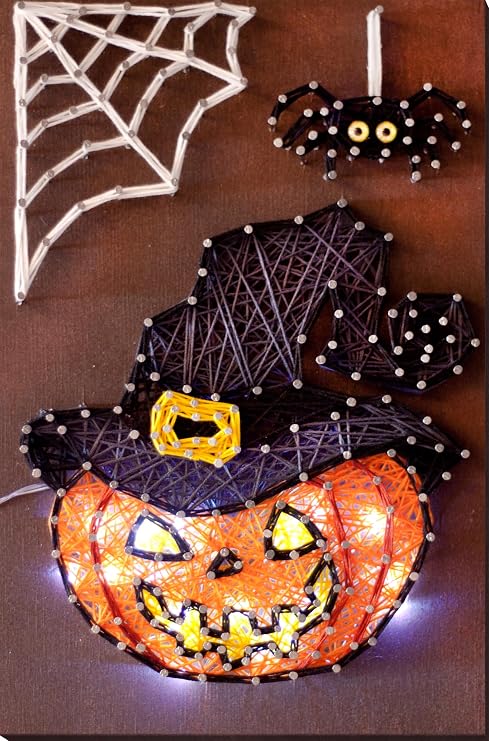 Wizardi Creative Kit/String Art - Pumpkin. DIY Kit. String Art Supplies and Patterns. Craft for Adults. Embroidery for Beginners. Home Decor. ABC-024 Abris Art