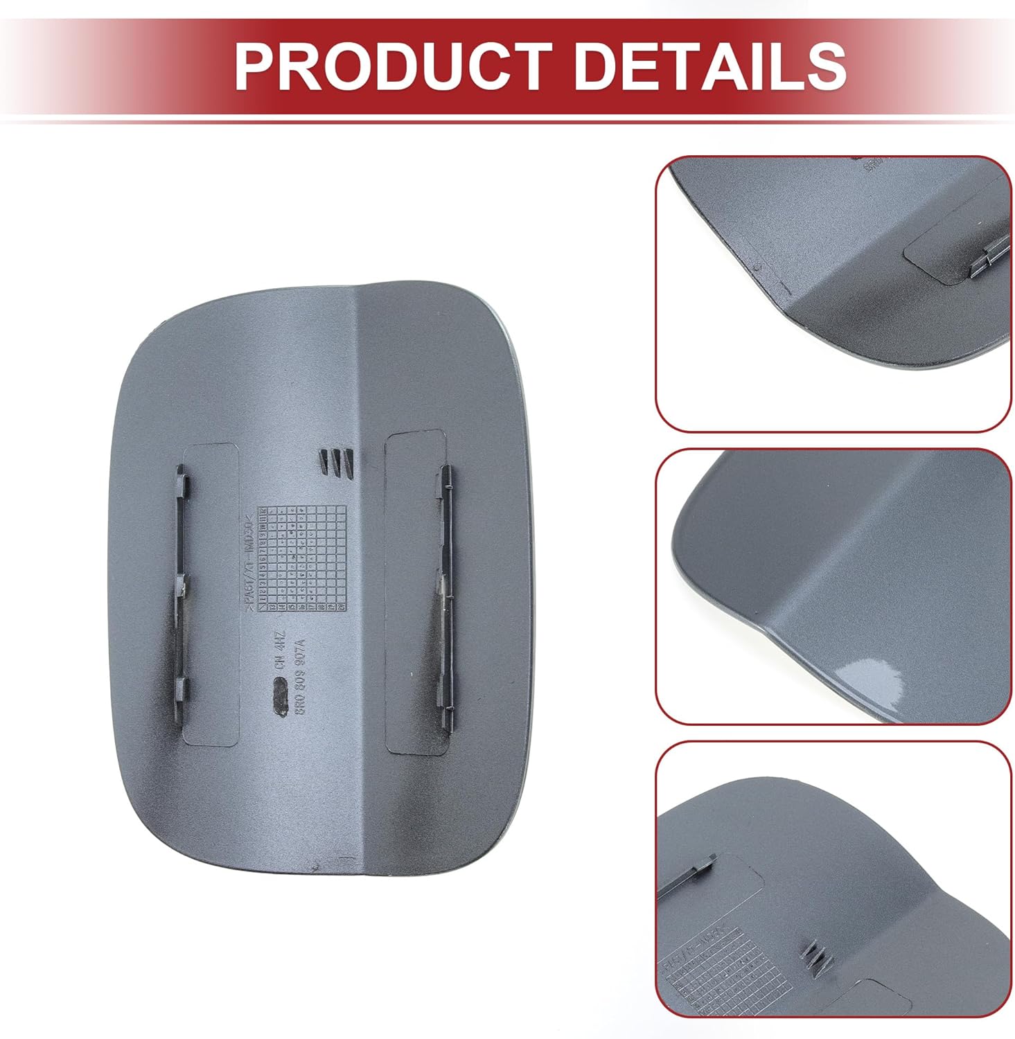 ACROPIX Fuel Tank Door Cap for Audi Q5 8RB 2010-2016 Fuel Filler Flap Cover for Audi SQ5 8RB 2013-2017 Clip Type No.8R0809907A/8R0809999B Gray ABS