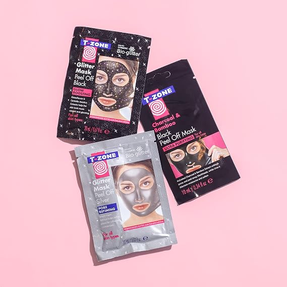 T-Zone Charcoal & Bamboo Ultra Purifying Black Peel Off Mask (10ml) - Unblock Pores and Peel away Blackheads. Moisturise & Soften Skin.