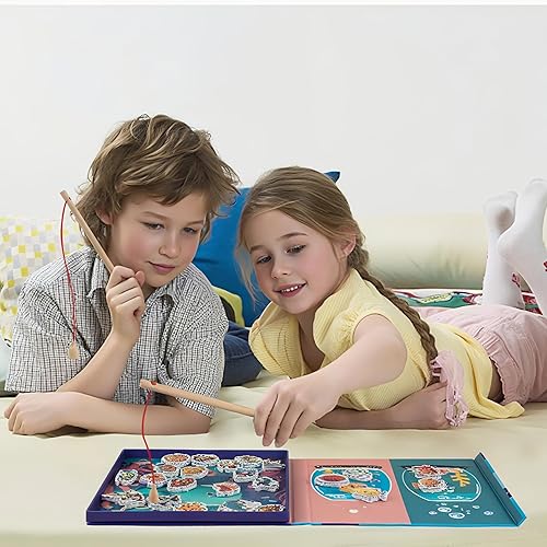 Miniatura 6 de Juego de pesca magnético para niños pequeños, juguetes de viaje de 3 a 5 años, artículos esenciales de avión, actividad de campamento y viaje en