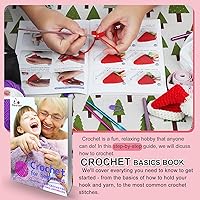 Vista 2 de Aeelike Kits de aprendizaje de ganchillo para principiantes, kit de inicio de ganchillo con todo, hilo acrílico de 1093 yardas para ganchillo, juego