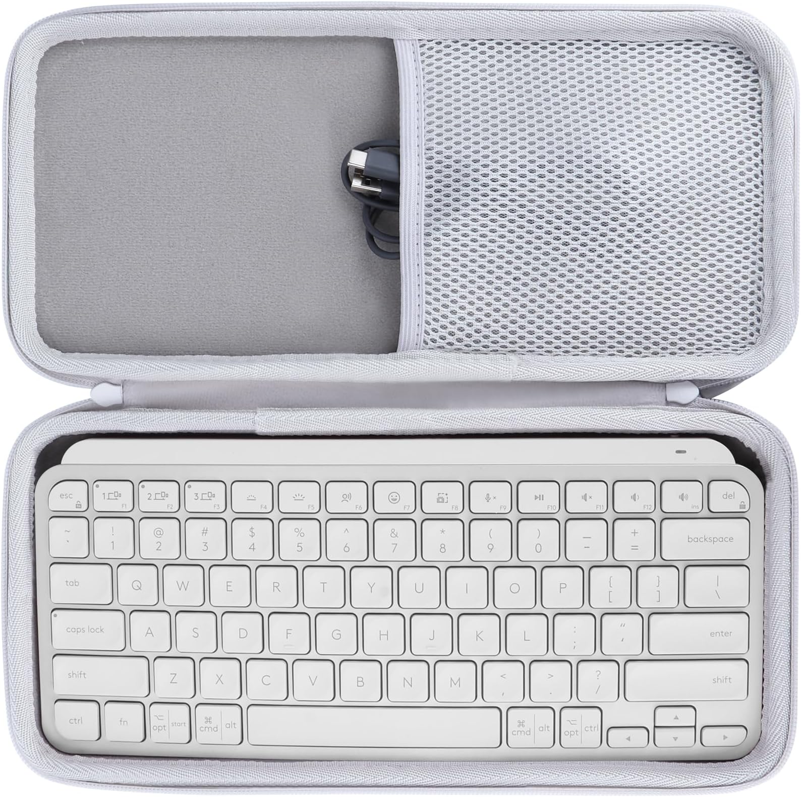 Peyyargo収納ケースと互換性のあるロジクール Logicool MX KEYS mini ワイヤレス イルミネイテッド キーボード【ホワイト ケースのみ】