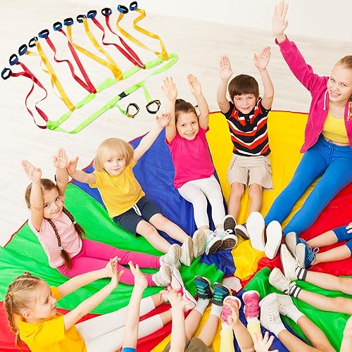 Miniatura 7 de Kajaia Cuerda de seguridad para niños con 14 asas, cuerda de seguridad ajustable colorida para exteriores para preescolar, guardería, guardería,