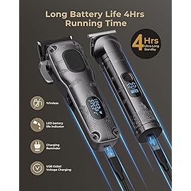 Vgrpro Hair Clippers for Men Professional, Cordless Hair Clippers for Hair Cutting, Mens Clippers and Trimmers Set, Electric Hair Trimmer for Men with Package Box (Gray)