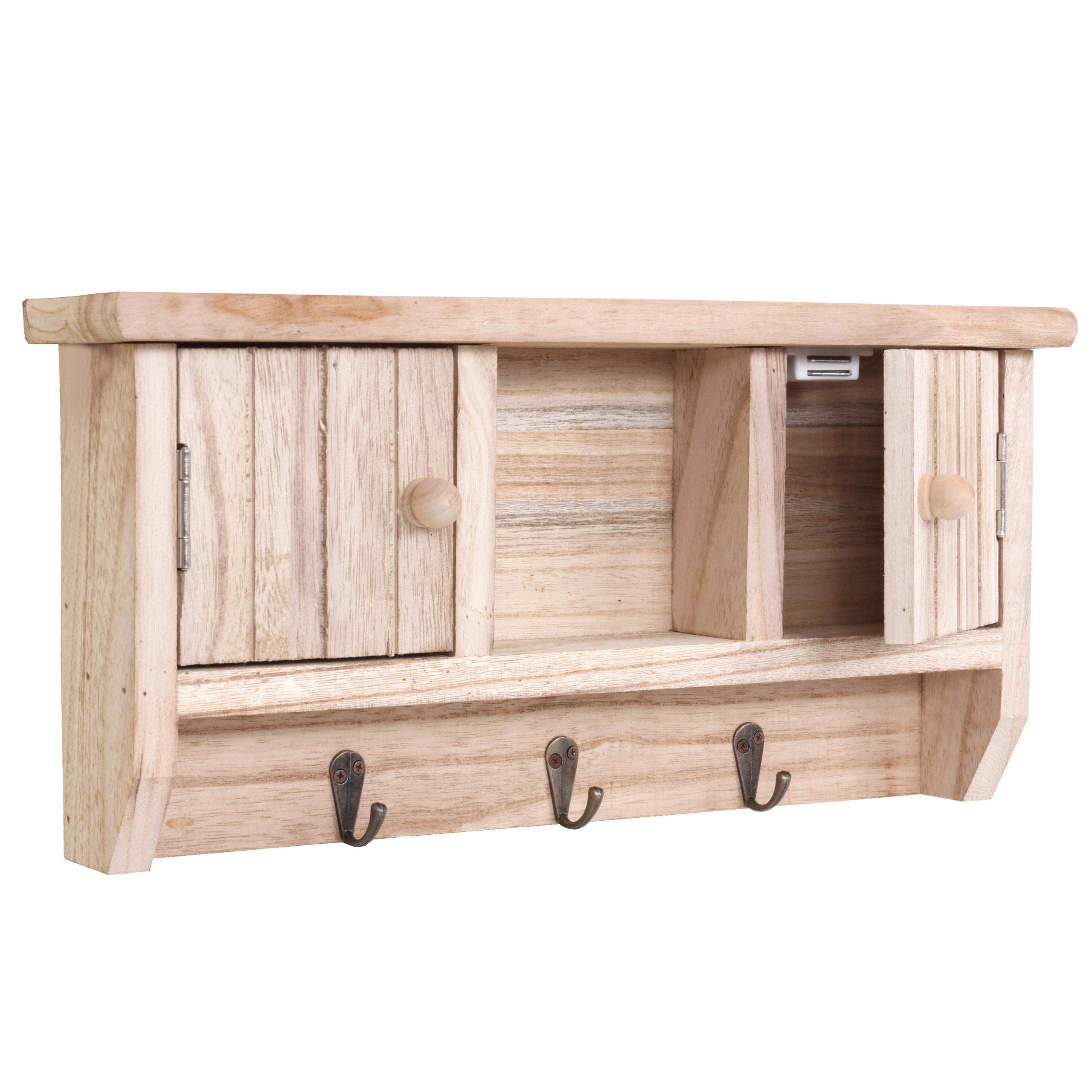 Mendler Schlüsselbrett HWC-A48 Massiv-Holz - Natur