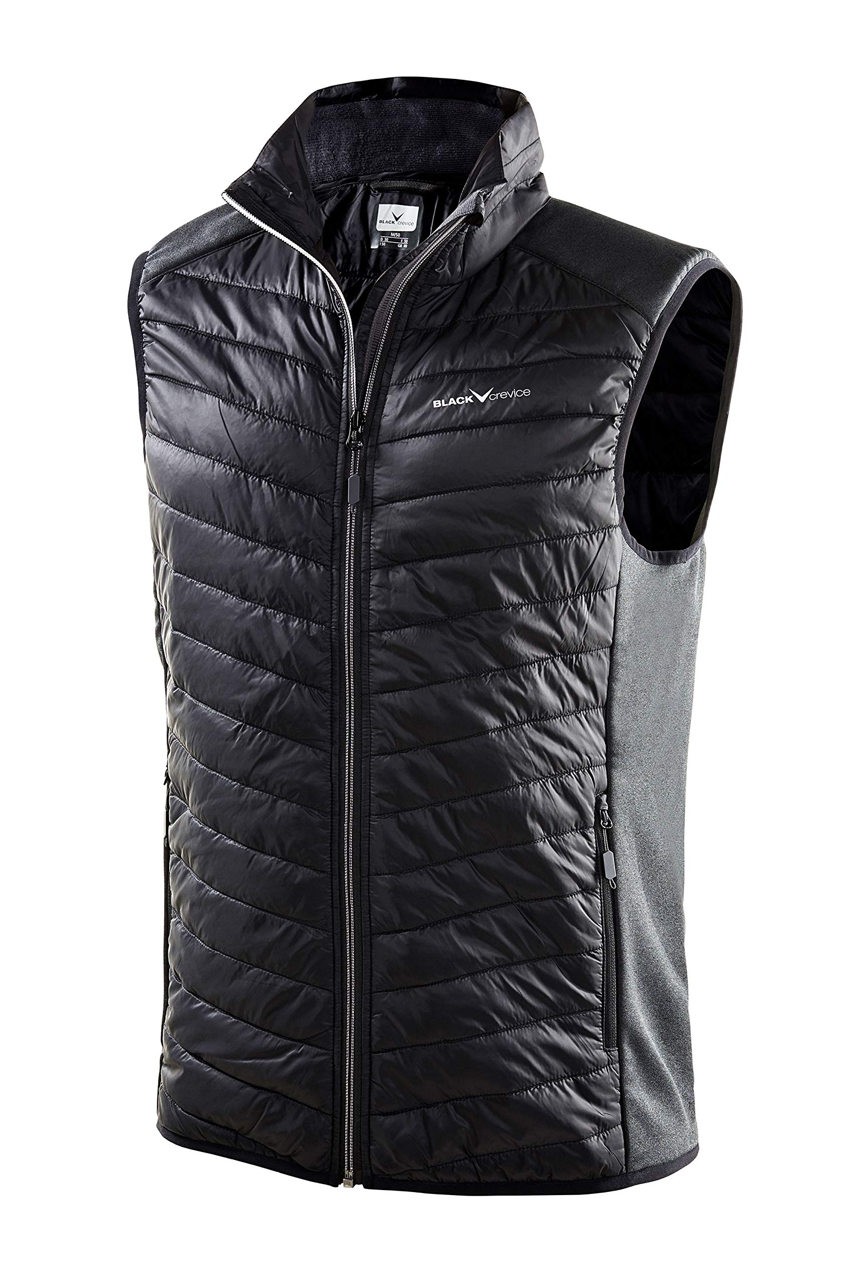 Black Crevice Herren-Hybrid-Weste I Herren-Sportweste Größen I Herren-Outdoor-Weste I isolierende & atmungsaktive Herren-Weste mit Stehkragen I ärmellose Weste