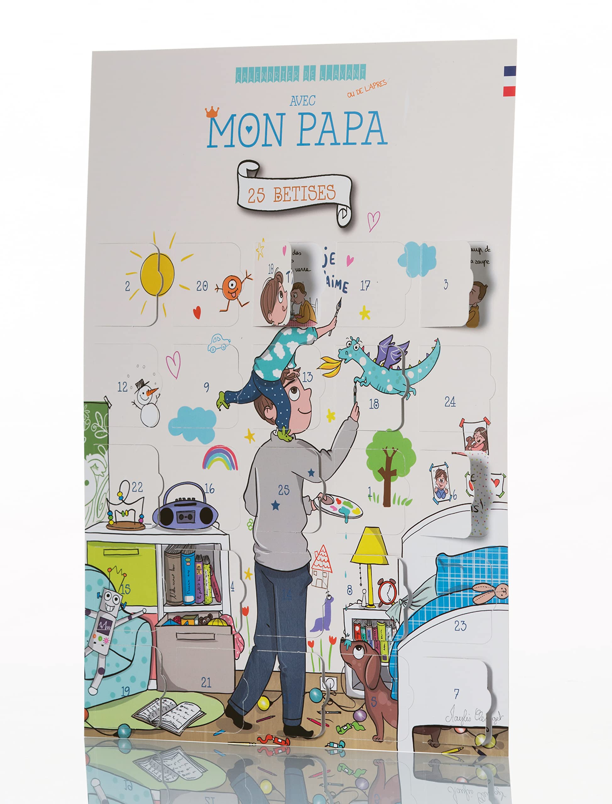 Calendrier de l'avant pour papa avec 25 bêtises père-fille ou père-fils - Premières fêtes des pères