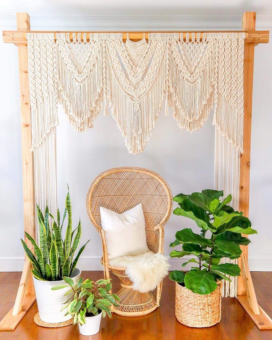 Bohemian Macrame Wall Decor Boho Chic Style Macrame wall Hanging 75"W x 85"L
