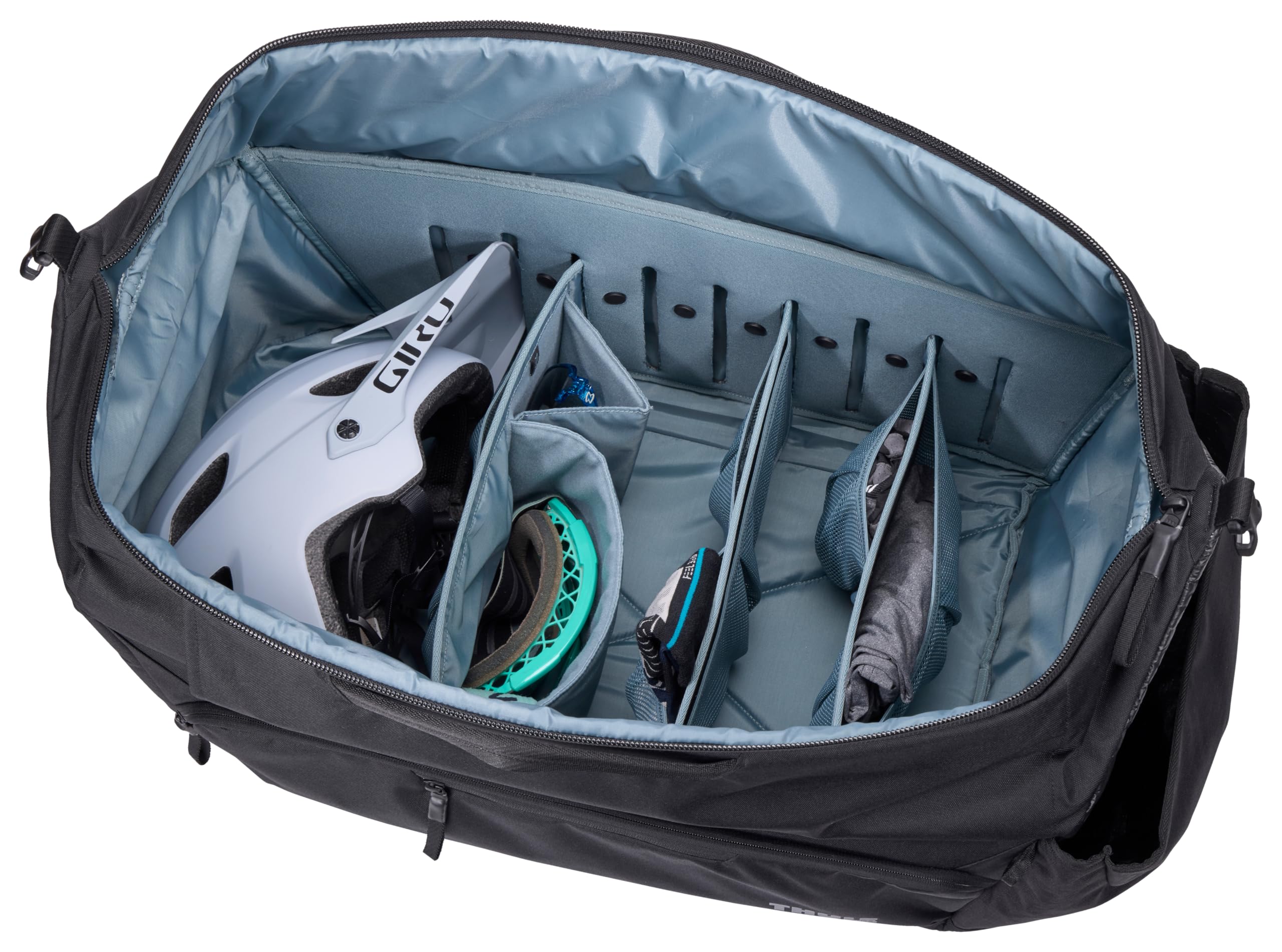 Thule RoundTrip MTB Duffel 70L, se Adapta a Equipo de Descenso y más, Paneles divisores Ajustables, organización de artículos pequeños, Correas de Mochila integradas