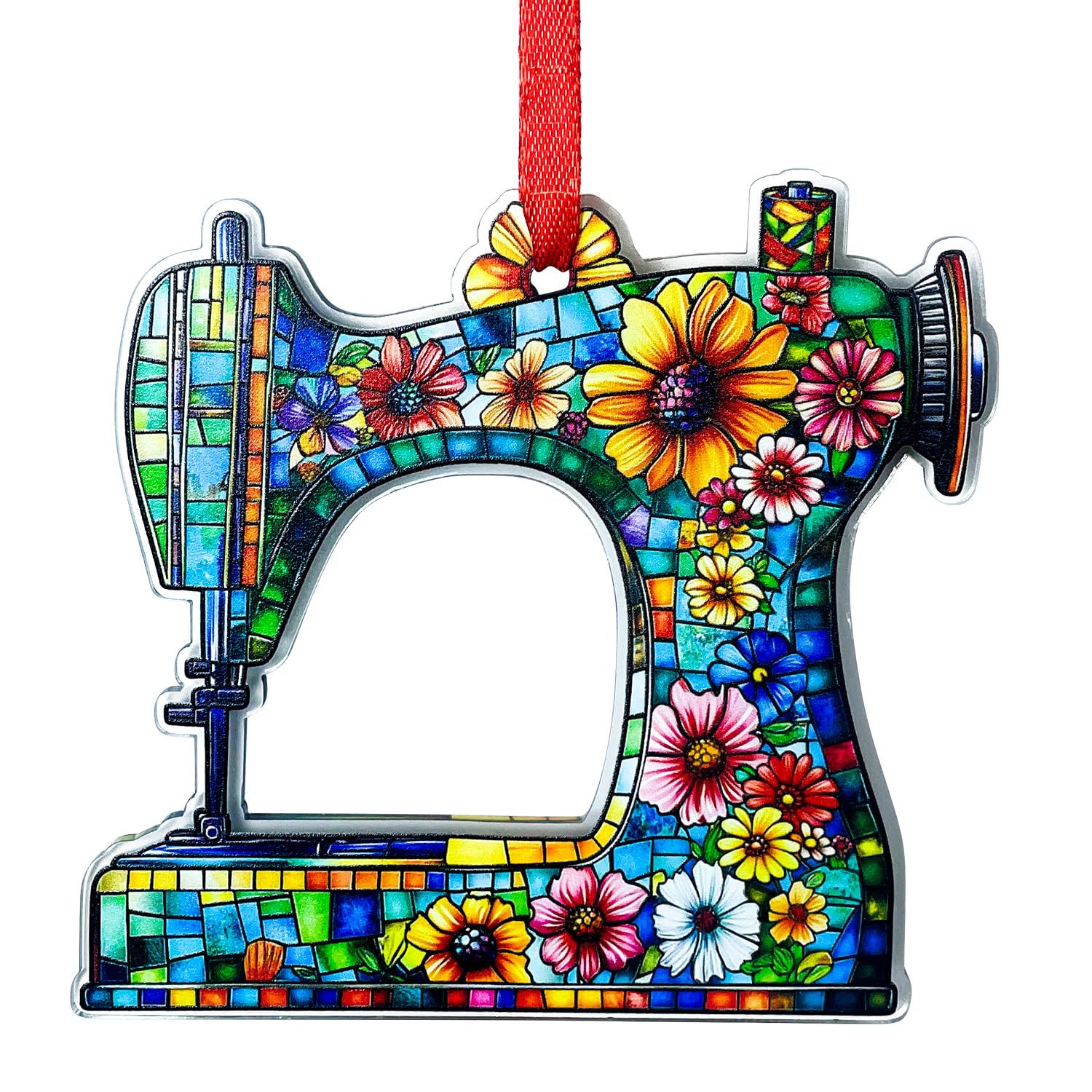 Sewing Machine Ornament 2025 - Tree Ornament for Sewing Lovers and Crafters - Sewer Gift for Women - Sewing Lovers Gift for Quilter -Seamstress Acrylic Ornaments Xmas Home Decor