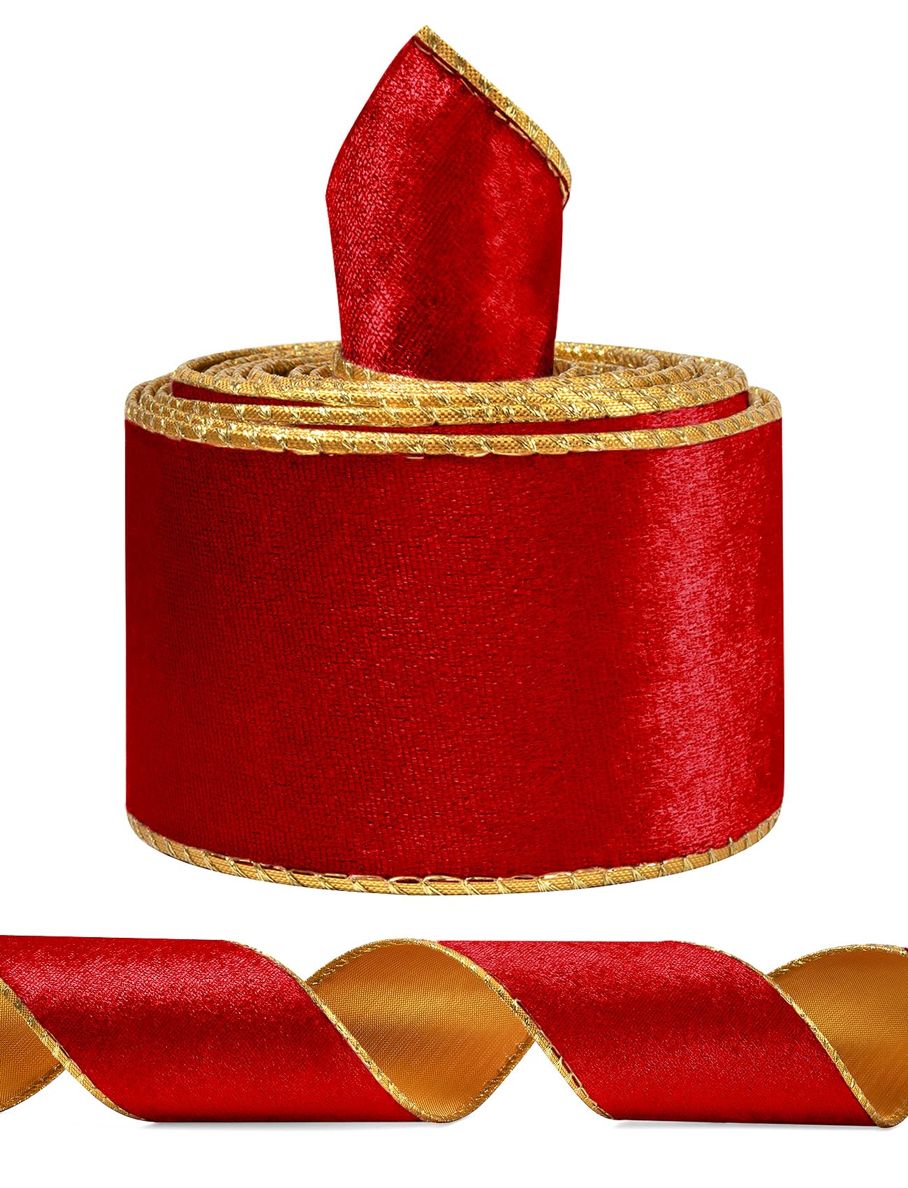 Amazon.co.jp: SIMISI RIBBONクリスマス レッド ベルベットリボン