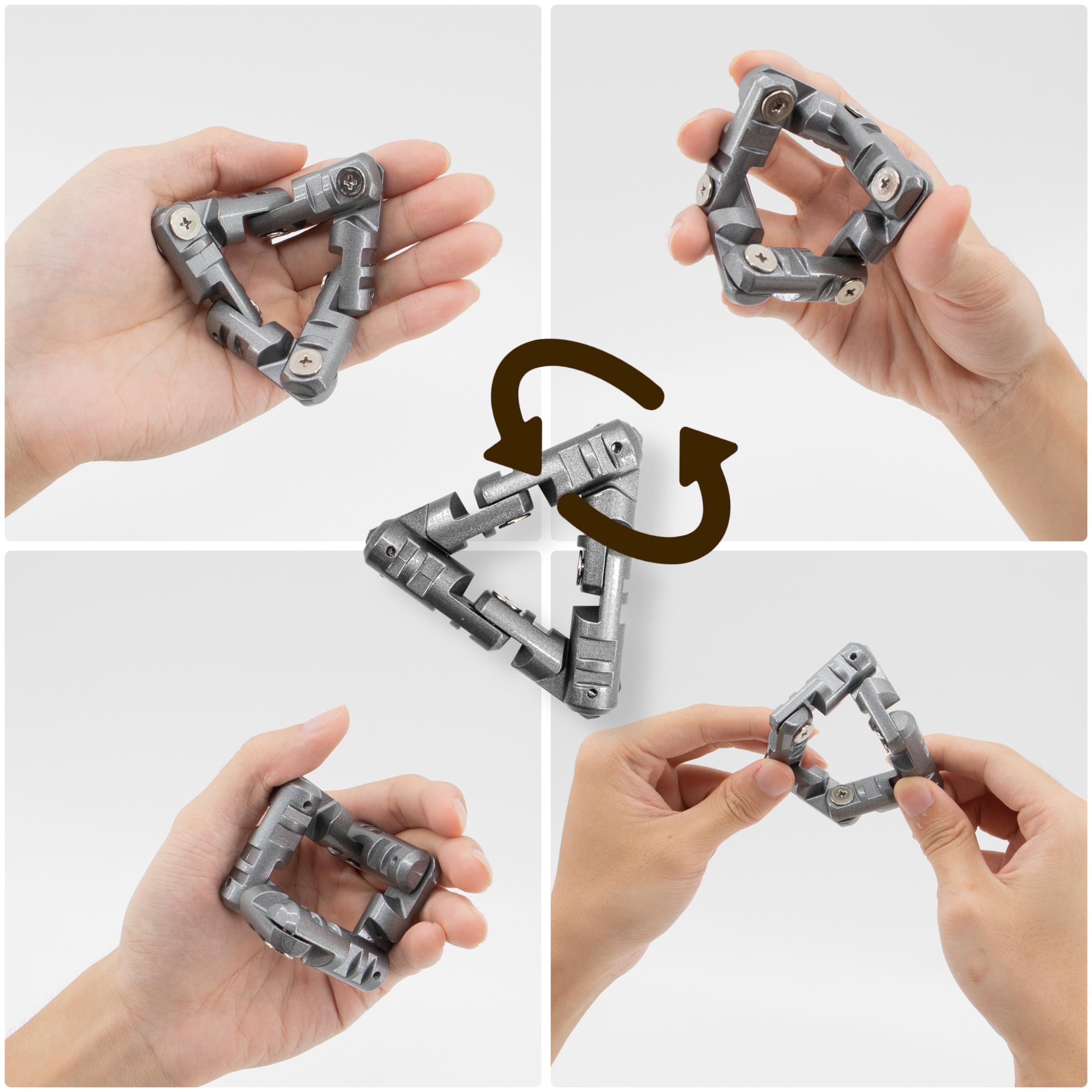 Zayin Nieskończona Fidget - Metalowa Trójkątna Zabawka Bez Krawędzi, Ręczna, Odprężająca, Masaż Dłoni, Sensoryczna, Na Biurko Antystresowe