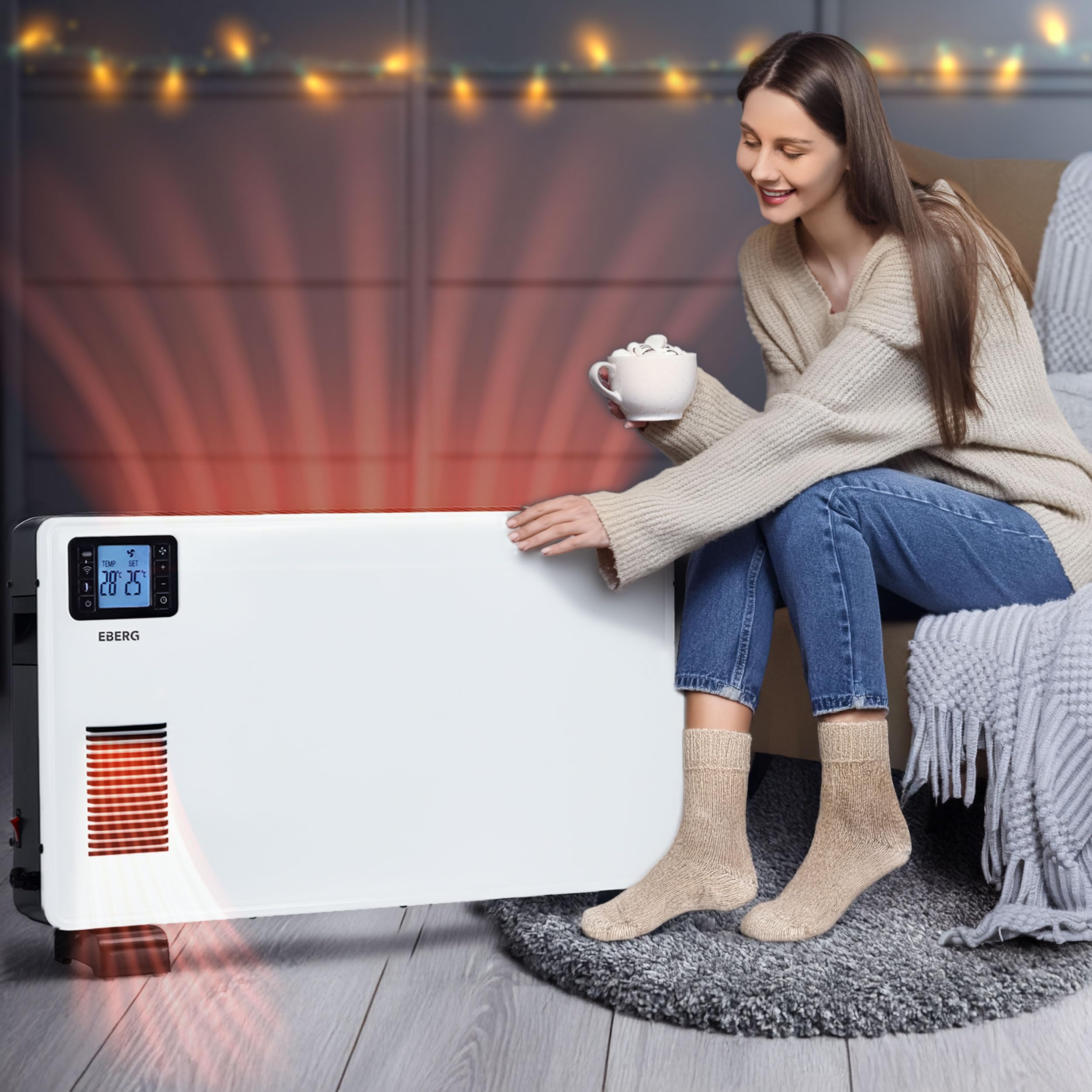 EBERG Grzejnik elektryczny konwektorowy CONVY 2300W energooszczędny WiFi