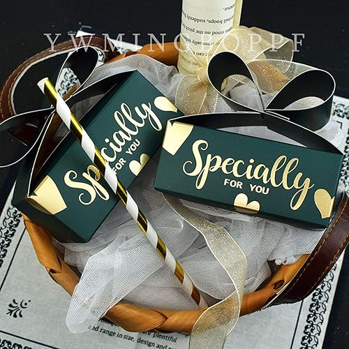 Miniatura 3 de Cajas de dulces, cajas de regalo, 30 cajas de regalo de boda con cartón con lazo, fáciles de montar, cajas de regalo para fiestas, Navidad,