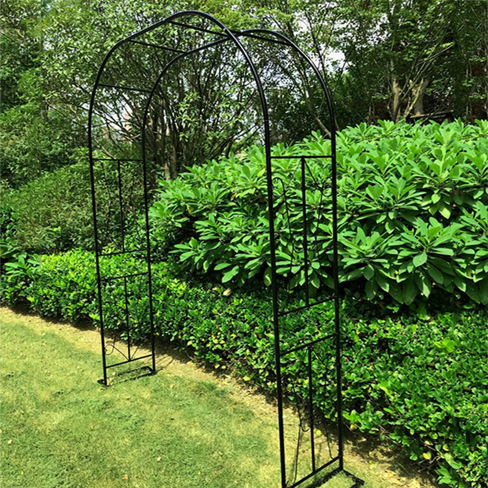 Arche de jardin en métal noir support de fleurs de mariage