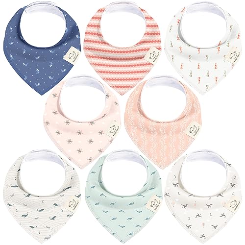 Miniatura 74 de KeaBabies 8 unidades de baberos tipo bandana orgánicos para niñas - Baberos tipo triángulo súper absorbentes para bebés que babean y están en