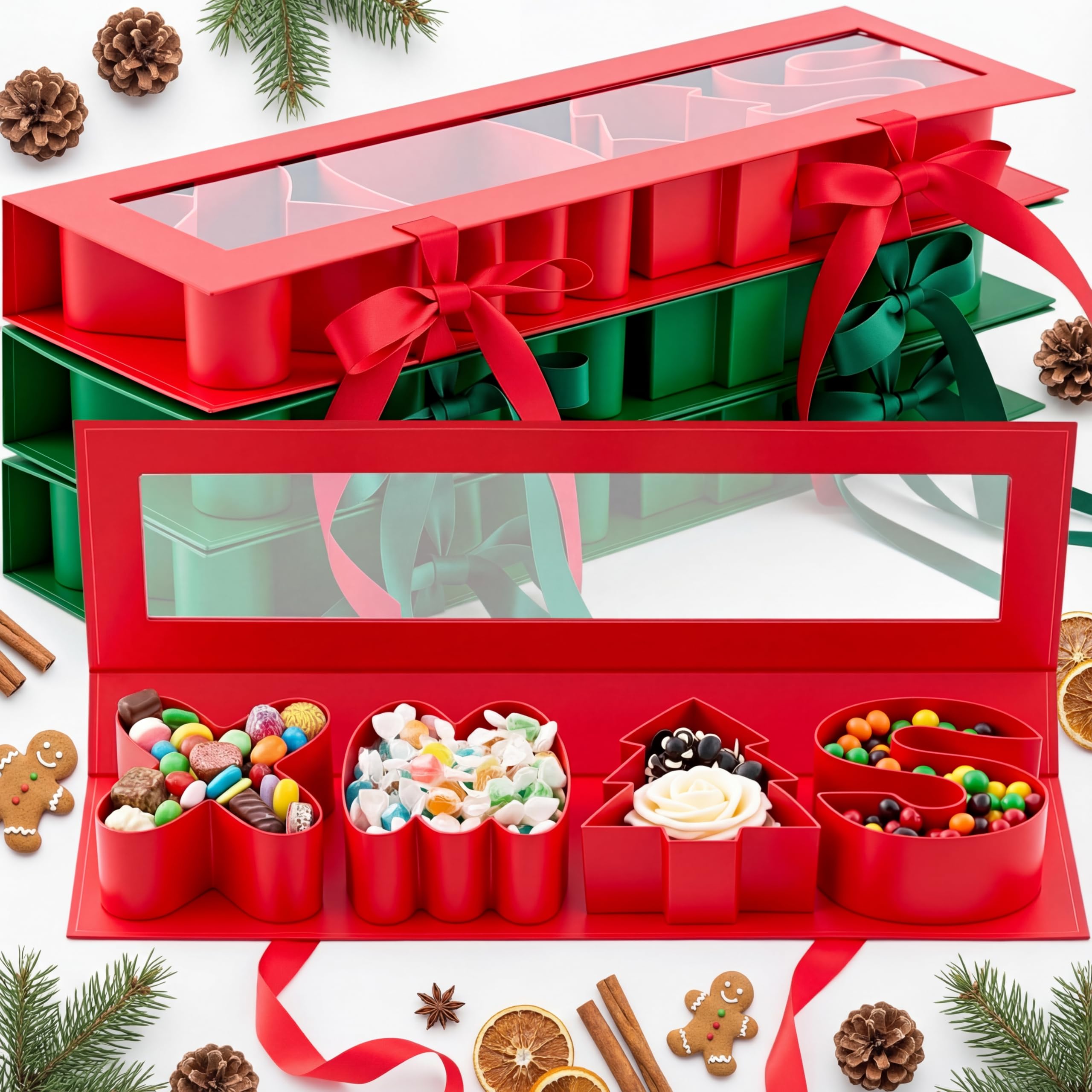 Amazon.com: Leinuosen 4 Pack Xmas Letter Fillable Gift Box 18.11 x