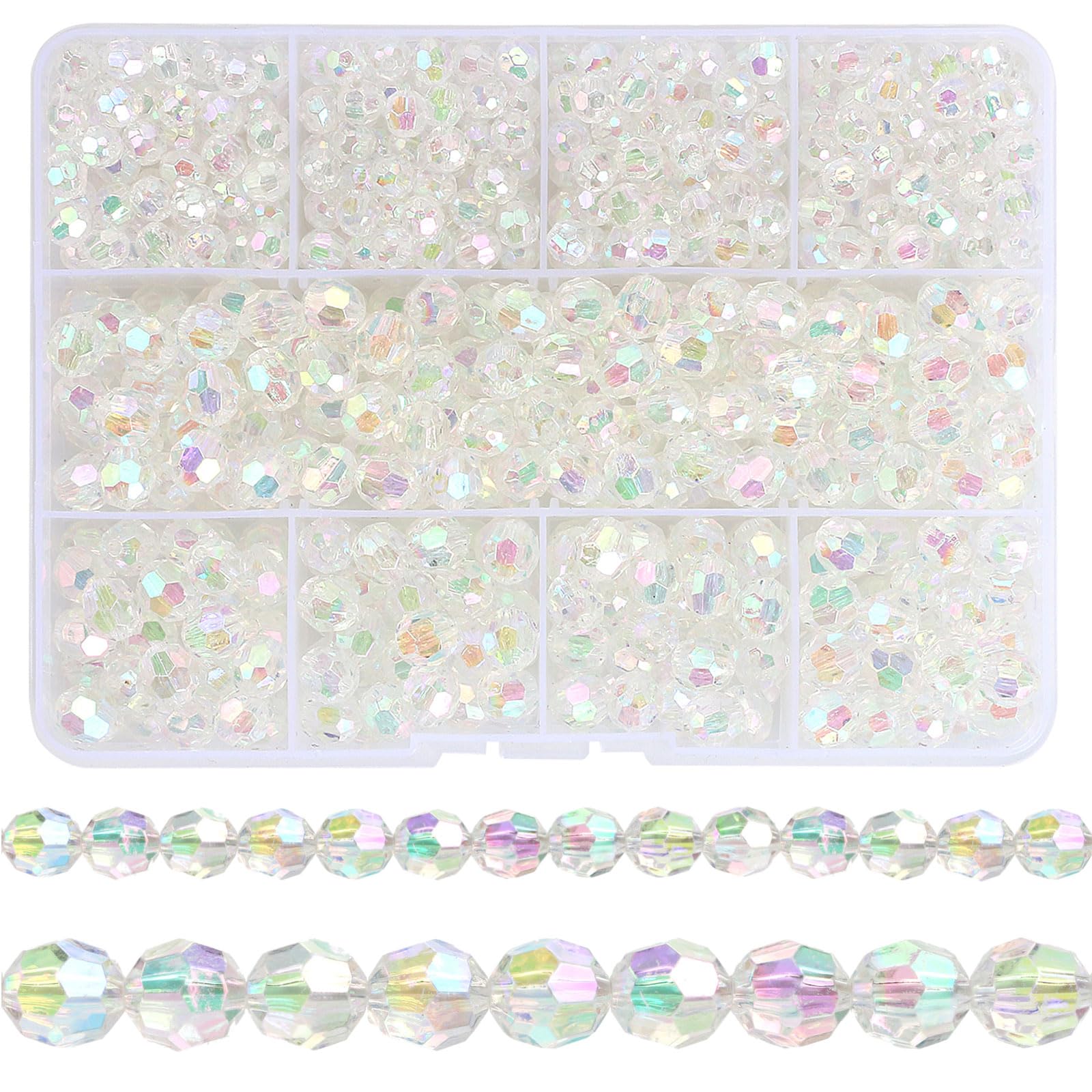 LiQunSweet 100 Perline Di Vetro A Forma Di Farfalla, Colori Misti Trasparenti, 8x15 Mm, Per Gioielli Fai Da Te - 2