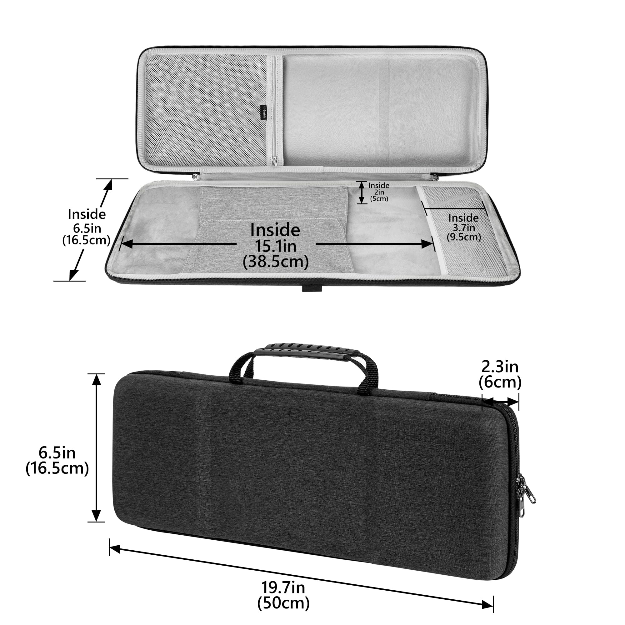 GEEKRIA 96 % Tastatur- und Maus-Kombinations-Hartschalen-Hülle, kompatibel mit Keychron V5 Max/Q5 Pro, Aula F99, RK Royal KLUDGE S98, RedThunder K95, 100 Tasten Tastatur-Reisetasche (Dunkelgrau)