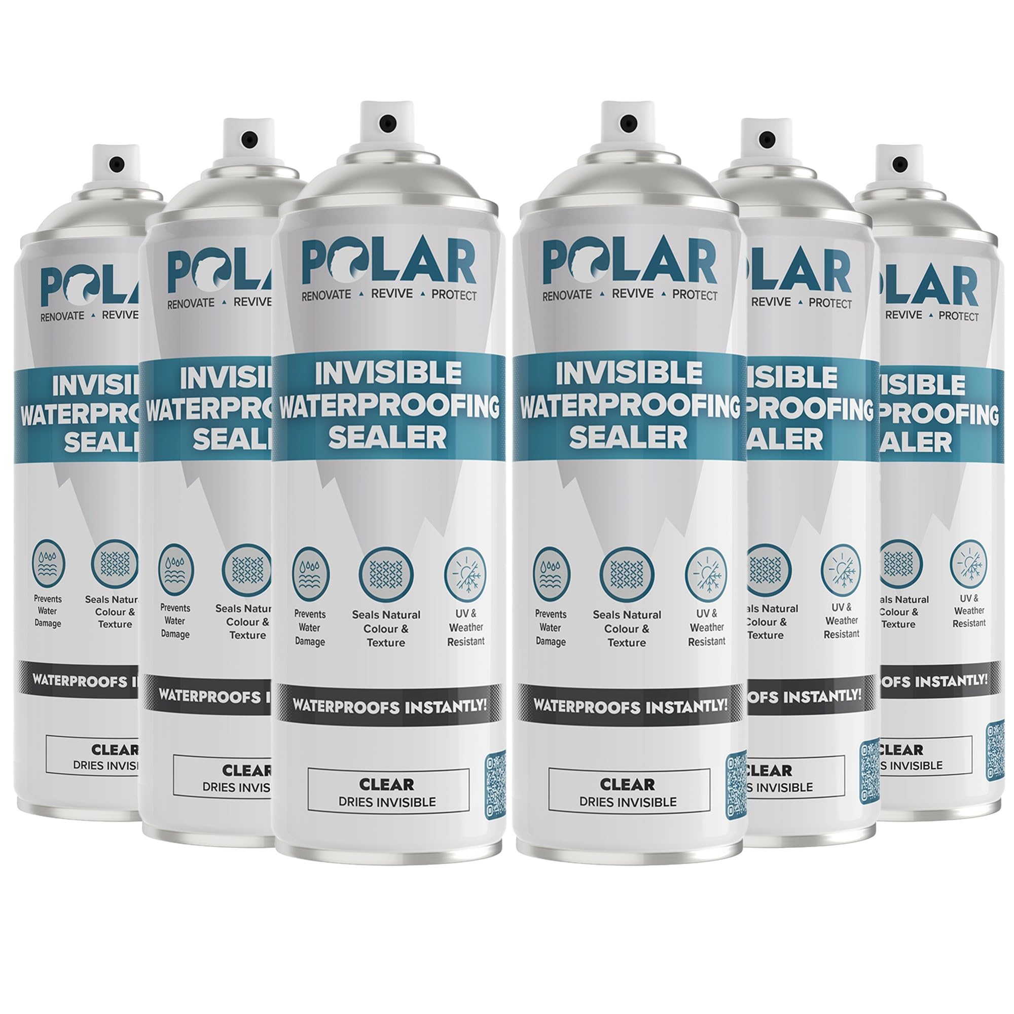 Polar Invisible Waterproof Sealer Clear - 6 x 600ml, 600ml (Pack of 6)