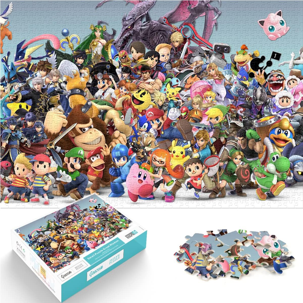 Rompecabezas 1000 Piezas Rompecabezas de Super Mario Rompecabezas para Adultos y niños Rompecabezas de dificultad Juego clásico Rompecabezas Juegos de Juguetes educativos 38x26cm