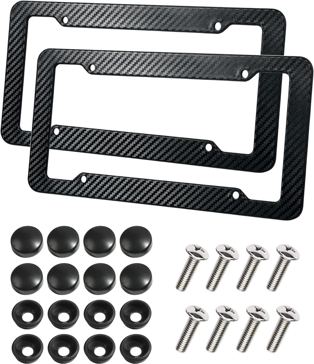 Zlirfy 2 Pack Carbon Fiber License Plate Frame,Car Plate