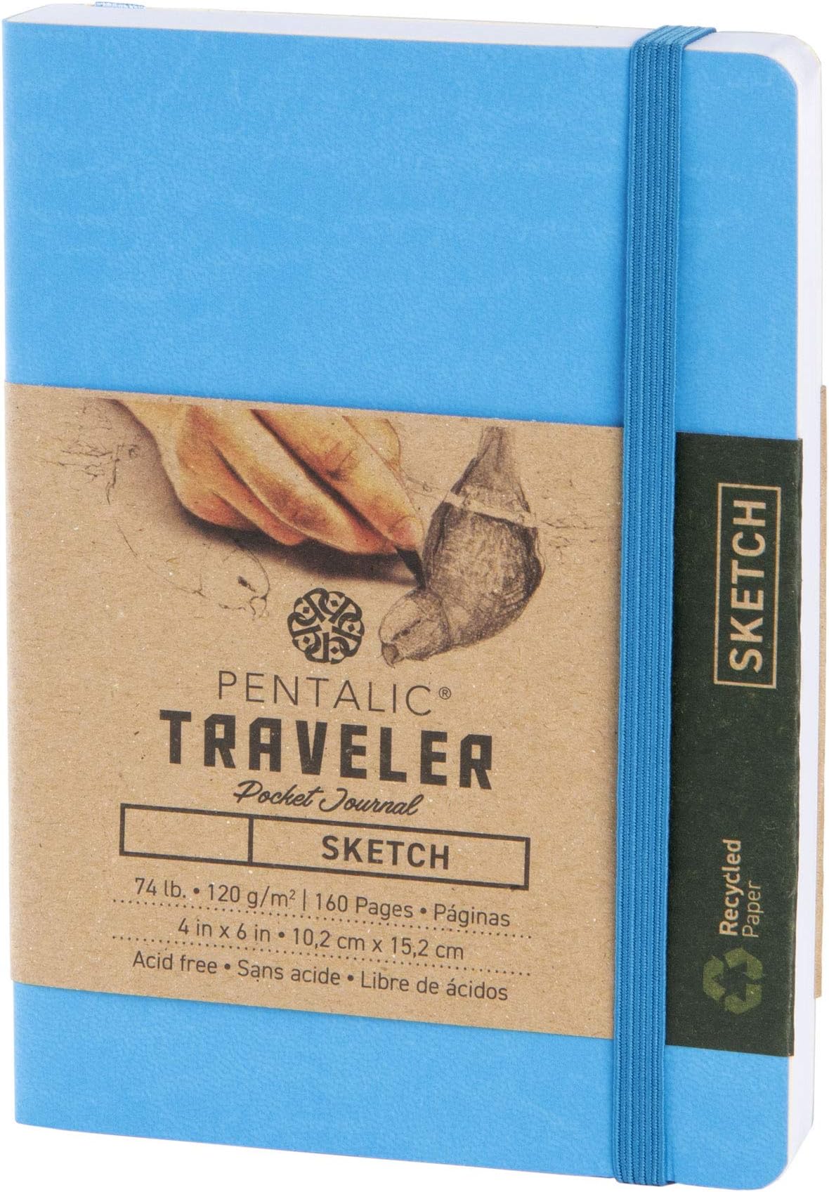 4" x 6" Pocket Sketchbook Traveler Journal, 160 Pages, Bright Blue