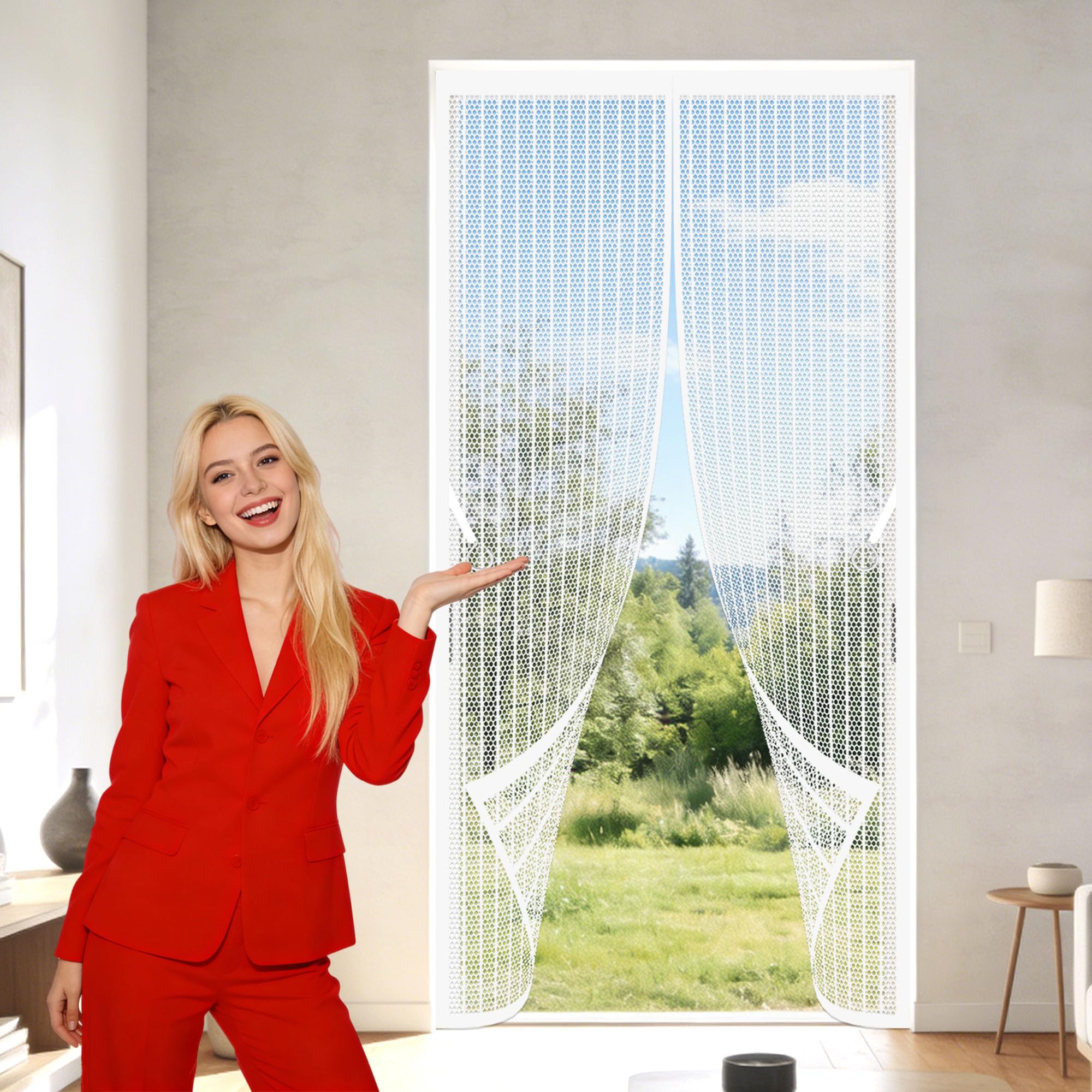 Moustiquaire porte fenêtre blanche 164x224 avec fermeture magnétique