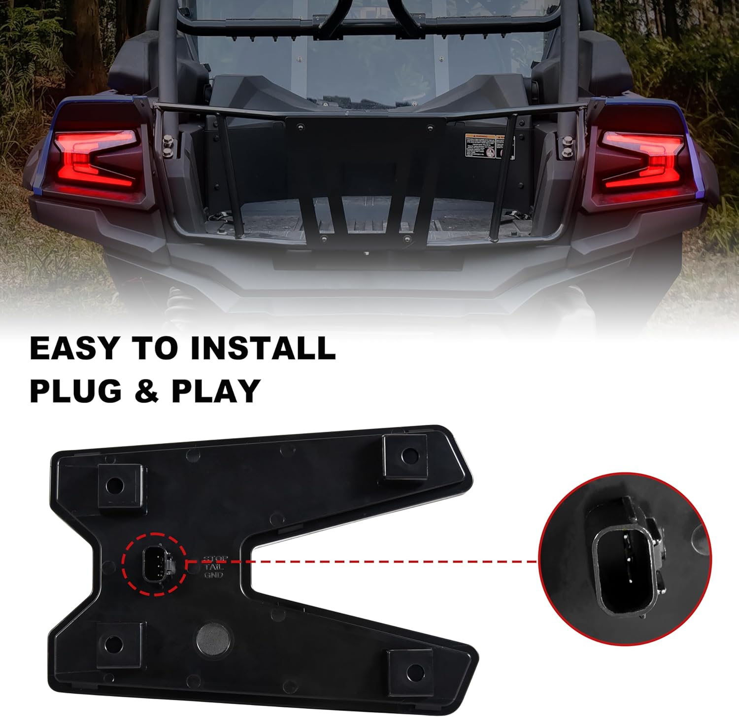 SAUTVS LED Taillights for Teryx KRX 1000, Smoked Black Tail Lights Rear Lamps for Kawasaki Teryx KRX KRX4 1000 2020-2025 Accessories (2PCS, Replace #23024-0005)