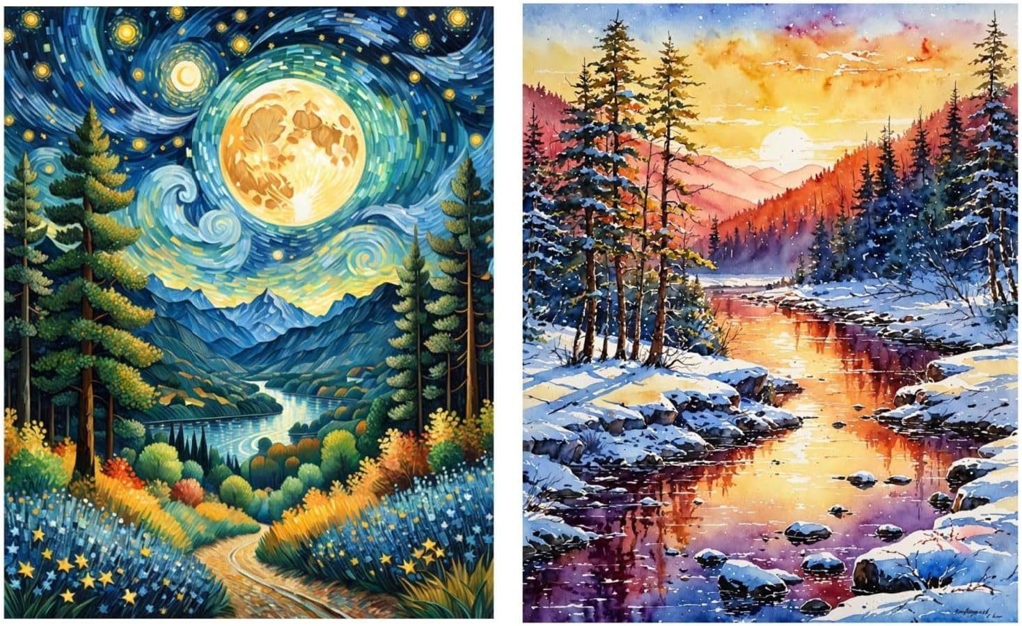 ldazao Paint by Numbers Kit for Adults Beginner, Winter