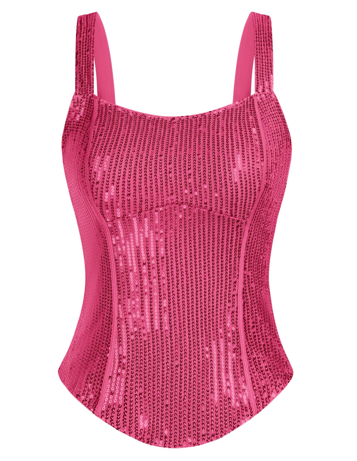 GRACE KARIN Sequin Tank Tops for Women Bustier Corset Top Sparkle Sexy Slim Camisole Sleeveless Party