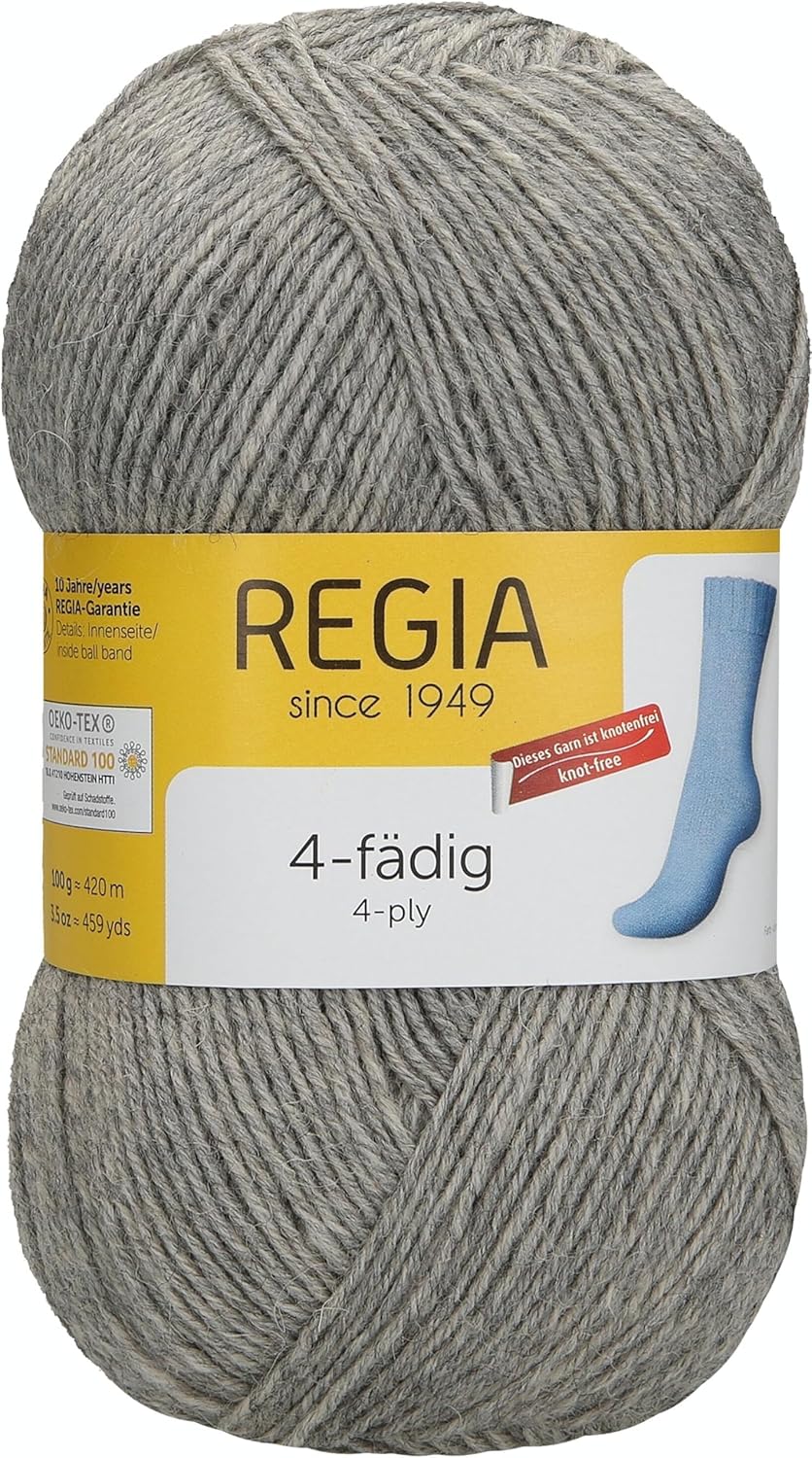 Regia 4 Ply 100g 00033 Flanel Meliert, Sock Yarn