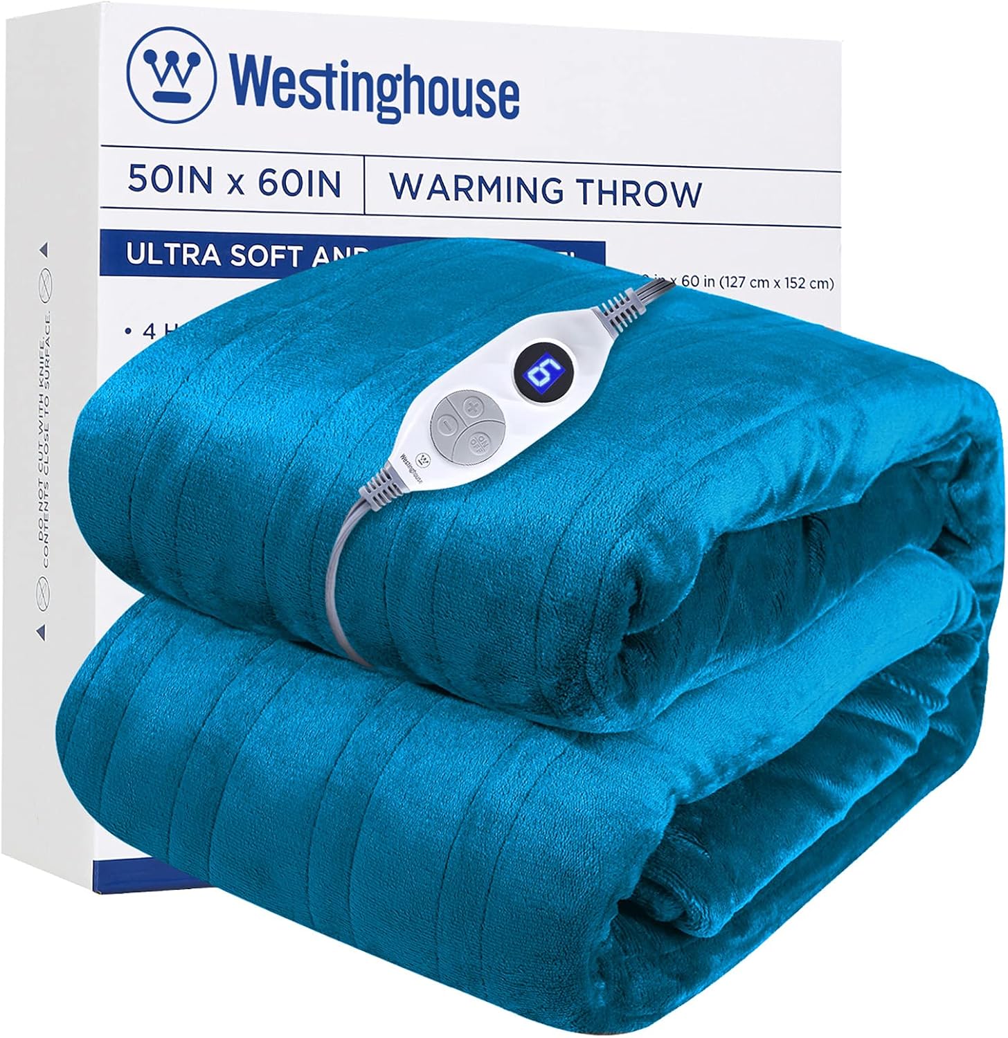 Westinghouse Electric Blanket Heated Throw Soft Silky Microplush