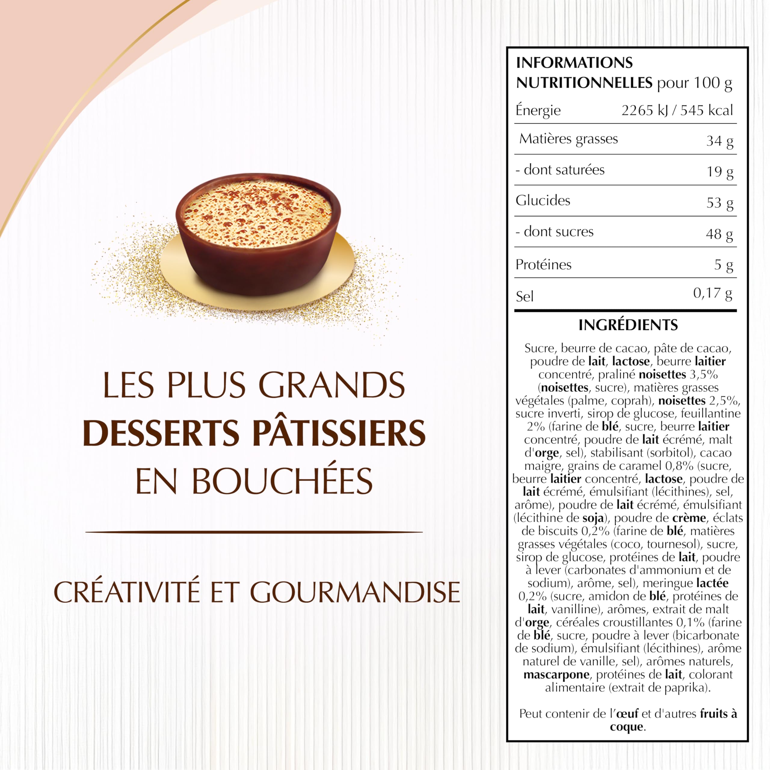 Lindt - Boîte CRÉATION Petits Desserts - Assortiment de Chocolats au Lait, Noirs et Blancs - Inspiration pâtissière - Idéal pour Noël, 413g