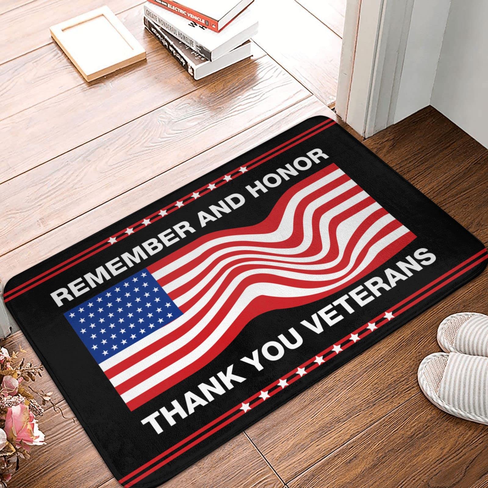 Paillasson d'extérieur US Veterans Day grand format 65x90 cm et résistant