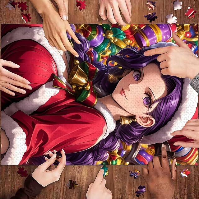 Foto 5 de 6 de Rompecabezas de 1000 Piezas para Adultos, Navidad, Chica Anime, Juguetes DIY, Interacción Entre Padres e Hijos