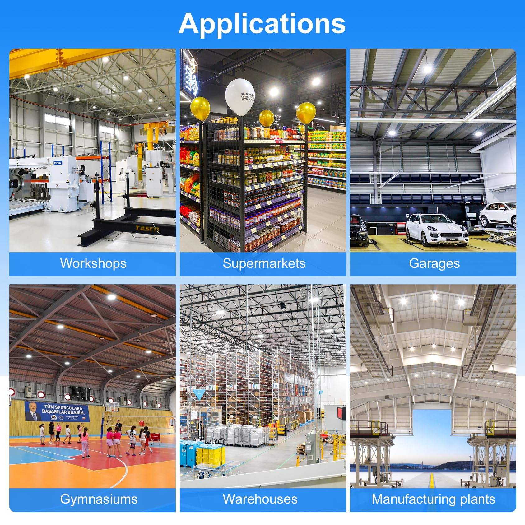 6 Pack UFO LED High Bay Light 240W 200W 150W Adjustable 5700K 5000K 4500K Dimmable DLC ETL LED — view 9